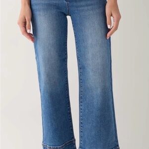 Risen Women's Blue Wide-Leg Ankle Jeans